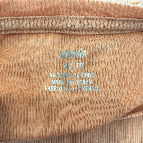 Aerie Ribbed Cotton Tee - size XS - color: light orange - Picture 3 of 3